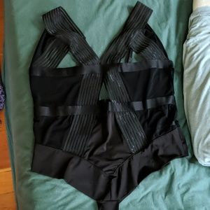 Black Paneled Cutout Lingerie